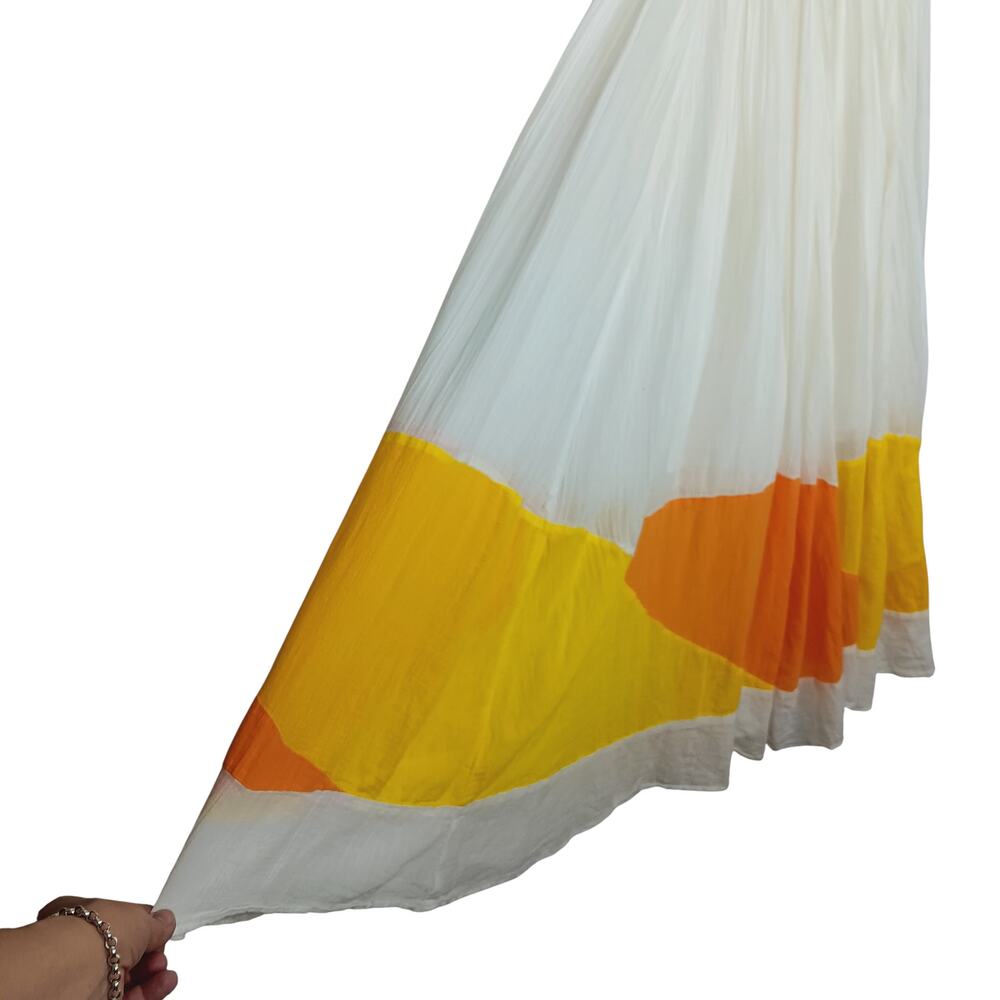 FREE PEOPLE "Take Me Away" Maxi Skirt *RARE* White Yellow Orange - XS - Picture 3 of 9